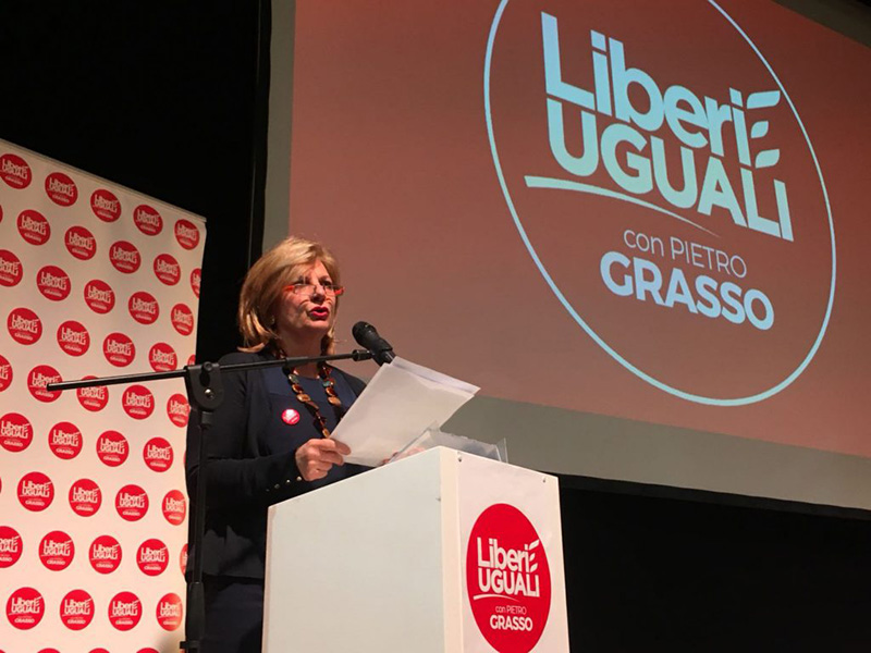 Lucrezia in conferenza per Liberi e Uguali